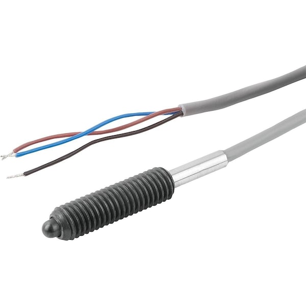 Spring Plunger Spring Force, W Sensor, Normally Open D=M10, L=36, L1=4, Steel, Pin Steel, Pu=1